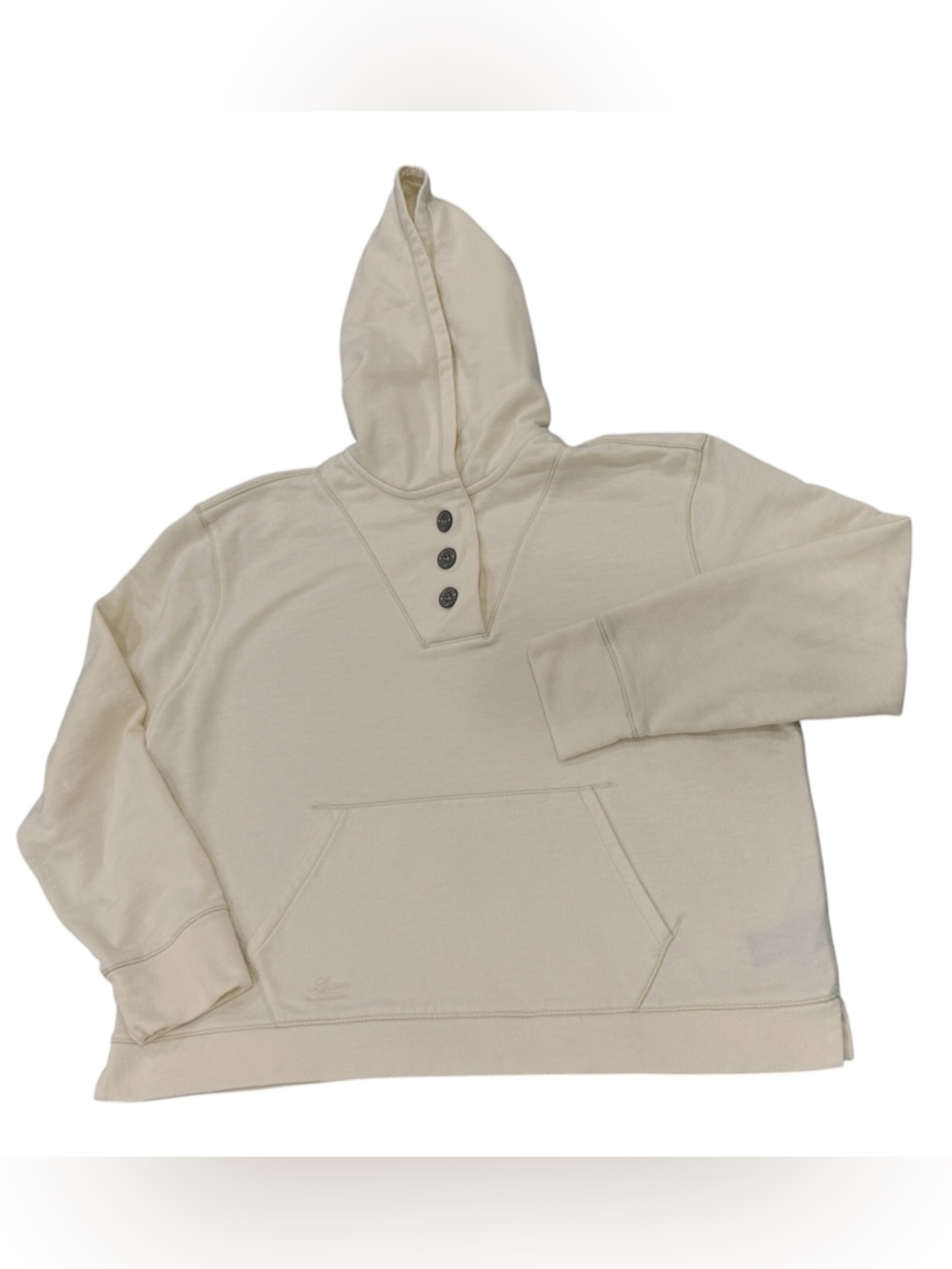 Lauren Ralph Lauren Cream Hooded Slightly Cropped Sweatshirt/Pullover XL Ivory
